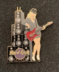 Hard Rock Cafe Chicago Hotel Striped Suit Girl Amplifier Speaker Pin - LP1 - Picture 1 of 5