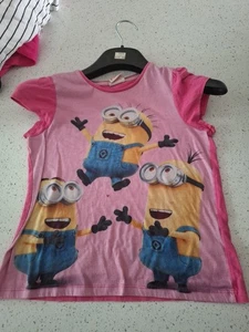GIRLS DESPICABLE ME 3 MINION TSHIRT LILLY AND DAN SIZE 9-10 Years - Picture 1 of 5