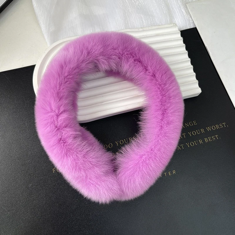Diadema de piel de conejo real para mujeres damas banda para el cabello aro para el cabello decoración regalo Foto 1 de 4