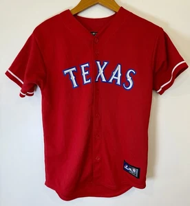 Texas Rangers Baseball MLB Jersey Red Youth Large Majestic - Picture 1 of 11