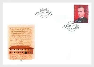 slovakia 2023 slovaquie Jan Gotcar 1823 1883 Slovak Catholic priest  1v FDC PJ - Image 1 of 2