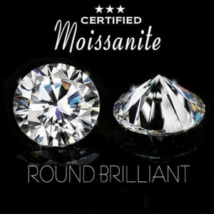 EGL 0.50 CT Naturale Rotondo Vicino Bianco Moissanite Diamante Aa Alta Qualità - Picture 1 of 4