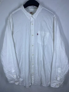 Levi’s Shirt Mens 2XL Solid White Button Up Long Sleeve Western Pocket Red Tab - Picture 1 of 10