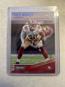 Rare blue print insert2018 Panini Playoff FRED WARNER Rookie Card RC #295