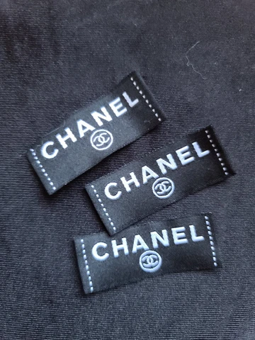 Black & White Chanel Buttons Accessory (3pc.) Clothing Tag Label Patch Cover