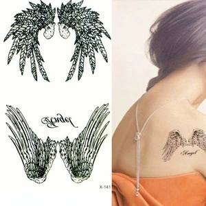 Temporäre Tattos Feder Engelsflügel Design Temporary Körperkunst Klebetattoo - Bild 1 von 3