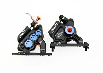 Juin Tech GTF6 Cyclocross Fahrrad 6-Kolben Hydraulischer Bremssattel Set Schwarz - Bild 1 von 4