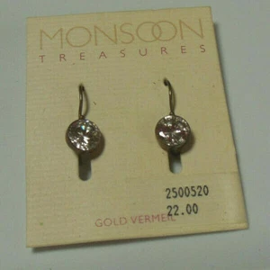 Pendientes de gancho Vermeil de plata esterlina 925 Monsoon Treasures - Imagen 1 de 3