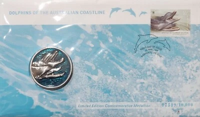 FDC Dolphins Of The Australian Coastline Medallion 2009 Limited Edition - Image 1 of 2