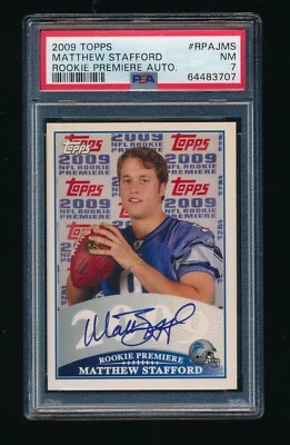 PSA 7 MATTHEW STAFFORD 2009 TOPPS ROOKIE PREMIERE AUTOGRAPH RC AUTO *RAMS LIONS* - Image 1 of 2