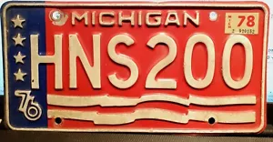 Michigan Targa Vintage 1776 "HNS-200" 1978 Rosso, Bianco e Blu - Foto 1 di 2