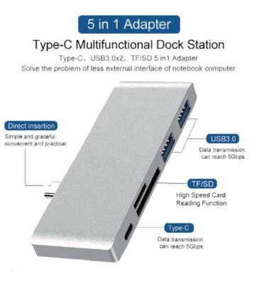 USB C Hub Type-C Multifunctional Station for Mac iPad & USB C Devices - Image 1 of 4