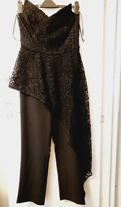 COAST Hallie Lace Overlay Strapless Jumpsuit Black UK Size 12 RRP £169.00 - Picture 1 of 12