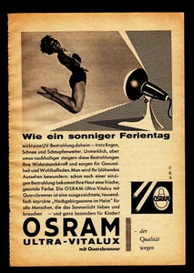 3w5509/ Alte Reklame von 1960 – OSRAM Ultra-Vitalux – Wie ein sonniger Ferientag - Bild 1 von 1