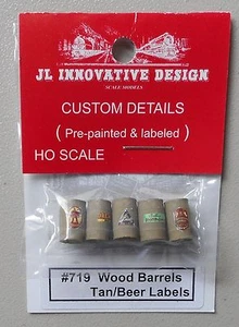 WOOD TYPE BEER BARRELS HO 1:87 SCALE TRAIN LAYOUT DIORAMA JL INNOVATIVE 719 - Picture 1 of 1