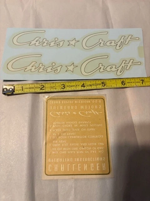 Set of Outboard CHRIS CRAFT Challenger Vinyl Decal Stickers - Gold Color - Image 1 of 1