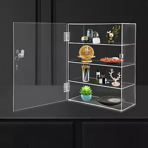 4-Layer Acrylic Counter Top Display Case 30*15*40cm Locking Cabinet Showcase Box - Picture 1 of 12