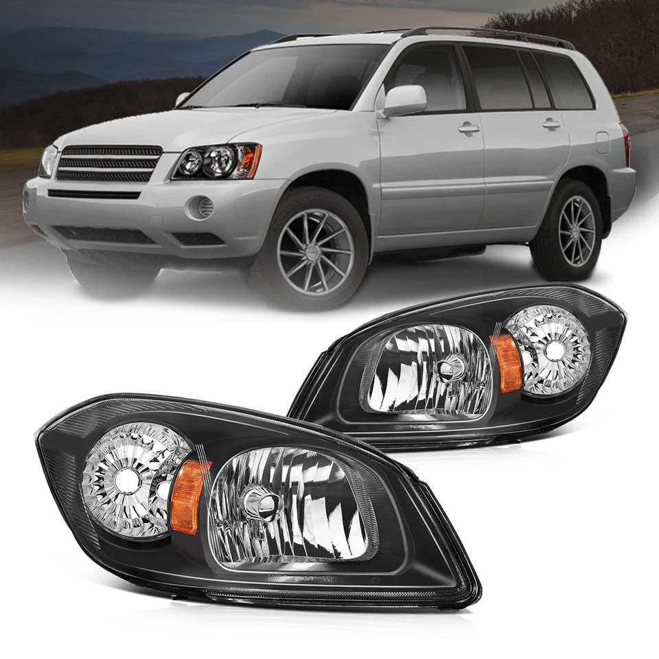 Black Front Headlights Assembly Left Right For Chevy Cobalt Pontiac Pursuit G5 Foto 1 de 4