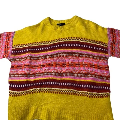 Forever 21 Knit Jumper Colourful Multicoloured Striped Women Large - Image 1 of 4