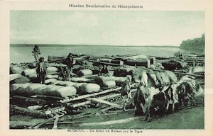 Iraq - MOSUL - An Assyrian kelek or raft on the Tigris river - Publ. Dominican M - Picture 1 of 2