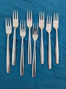 Vtng 8 Hackman Finland 18/8 Stainless Bravo 6 5/8 Inch Salad Dessert Forks - Picture 1 of 5