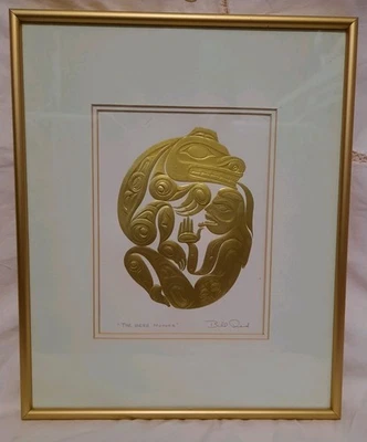 Schön gerahmt & montiert signiert Bill Reid die Bärenmutter zeitgenössische Kunst - Bild 1 von 4