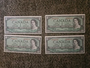 1954 canadian dollar bills - 4 sequential bills - UNC - Picture 1 of 6