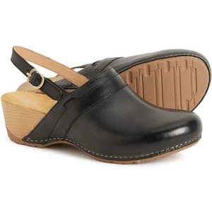 Dansko Tammy Leather Slingback Clogs Women's Black Comfortable Stylish Shoes - Picture 1 of 5