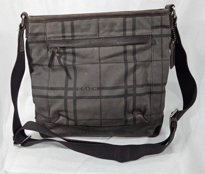 Bolso Bandolera Coach Camden Tattersall Cremallera Superior, Lona, Cuero, F1861-F70935 Foto 1 de 4