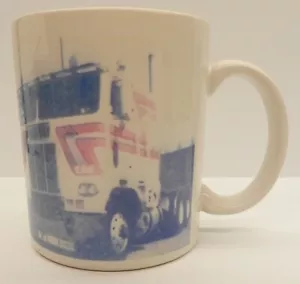 Tazza da caffè autista semicamion in pensione vintage con foto Freightliner COE - Foto 1 di 4