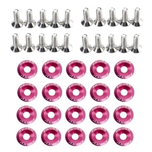 20 x Kit de Vestir Bahía Motor Guardabarros/Parachoques Arandela/Perno Aluminio JDM Rosa - Imagen 1 de 2