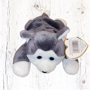 Ty Beanie Babies Baby Nanook The Husky Dog 1996 With Tags Attached Grey / White - Picture 1 of 5
