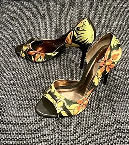 Carlos by Carlos Santana Shoes Womens 7M Roulette Pump Multicolor Heels Floral - Picture 1 of 10