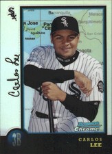 1998 Bowman Chrome International Refractors Baseball Card #428 Carlos Lee