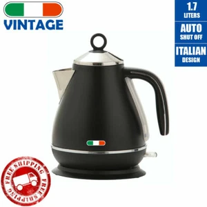 Vintage Electric Kettle Black 1.7L Stainless Steel Auto OFF 2200W not Delonghi - Picture 1 of 1