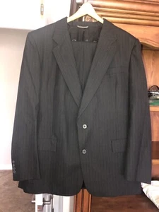 Christian Dior Suit Mens Charcoal Mini Stripe Vintage Monsieur 2 Piece 38 Waist - Picture 1 of 14