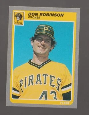 1985 Fleer Don Robinson Pittsburgh Pirates #475 Near Mint or Better - Image 1 of 2