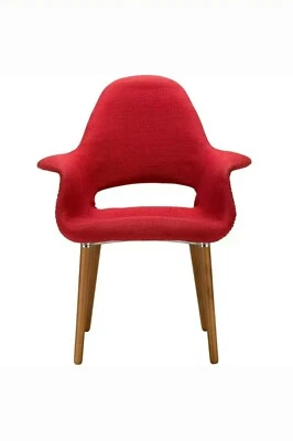 Silla de comedor antigua vintage con acento orgánico patas de madera natural con respaldo abierto NUEVA Foto 1 de 4