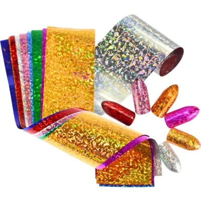 EX4IM LTD HOLOGRAPHIC Transfer Foils Starry NAIL LASER FOIL 9 Colours NAILS Stickers Paper