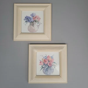 Rosalind Oesterle Floral Still Life Watercolor Print Wall Art Decor Set of 2 - Picture 1 of 10