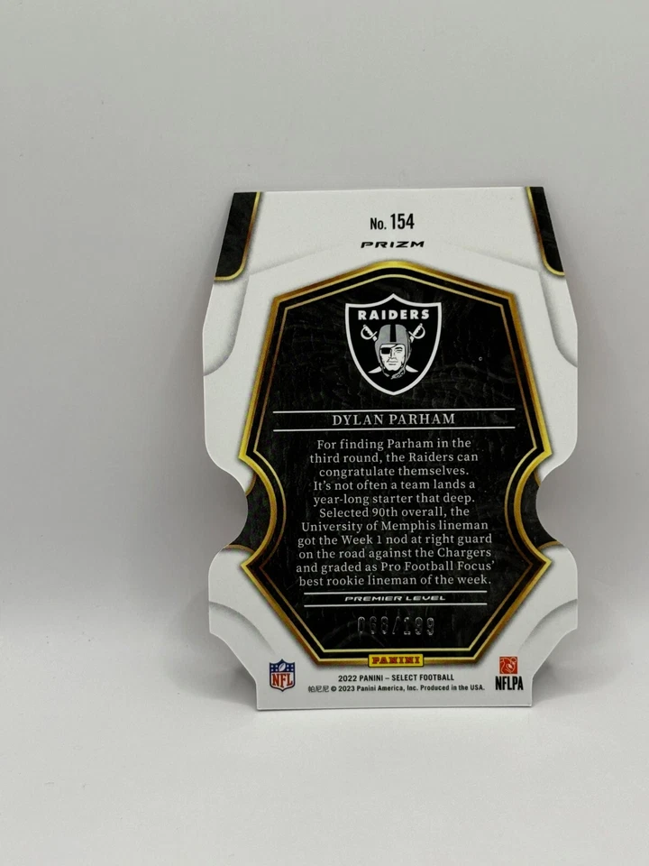 2022 Select FootballDylan Parham Orange Prizm Premier Level Die Cut #/199 - Image 1 of 1