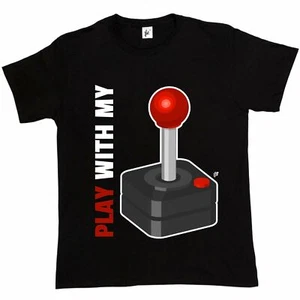 Play With My Joystick Retro Kult Geek Gamer 1980 Videospielkonsole Herren T-Shirt - Bild 1 von 12