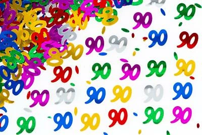 Tabletop Confetti Multicolour 90th Birthday Anniversary Scatter Party Decor X5 - Image 1 of 4