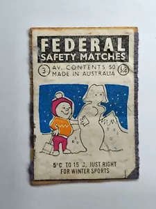 Federal Safety Matches Matchbox Label - 5c to 15c #3 (ML231) wood backed - Bild 1 von 2