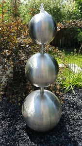 Kugelturm Amrum groß 40/28/20 cm Edelstahl matt gebürstet incl. LED Komplettset - Bild 1 von 2