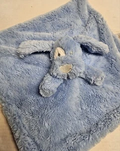 Koala Baby Blue Puppy Dog Security Blanket Rattle White Eye Patch Lovey 14x14 - Picture 1 of 3