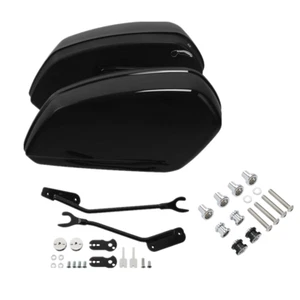 Gloss Black Saddlebag Docking Kit Fit For Harley Softail Standard FXST 2018-2024 - Picture 1 of 17
