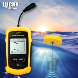 Portable Fishfinder Handheld Sonar Alarm Echo Sounder Transducer Outdoor Fishing - Picture 1 of 8