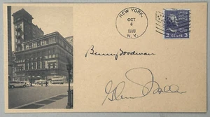 1939 Cartolina Carnegie Hall Benny Goodman & Glen Miller Facsimile Firme - Foto 1 di 2