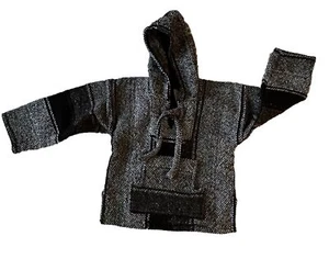 2T Cali Baja Surfer Children Hoodie Pullover Black Gray Striped - Picture 1 of 11